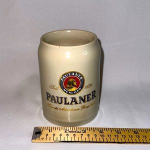 Vintage Paulaner Braeu Munchen Ceramic Beer Stein Mug Pair Brand New Octoberfest